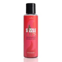 Зігрівальний масажний гель Sensuva — Sizzle Lips Strawberry (125 мл), без цукру, їстівний