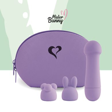 Мини-вибратор FeelzToys Mister Bunny Purple с двумя насадками