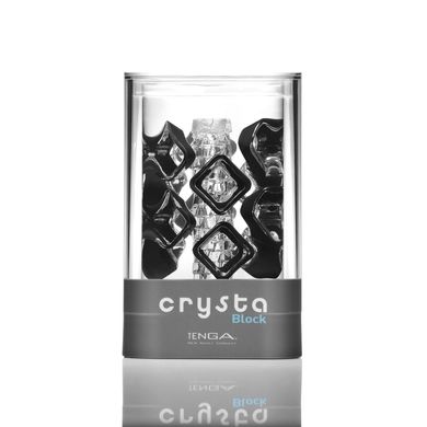 Мастурбатор TENGA Crysta Block, уникальный рельеф, стимулирующие плотные блоки, прозрачный материал
