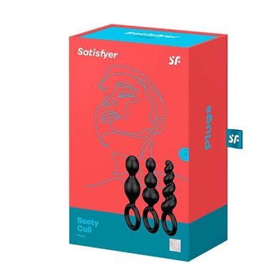 Набор анальных игрушек Satisfyer Plugs black (set of 3) - Booty Call, макс. диаметр 3см