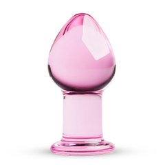 Рожева анальна пробка зі скла Gildo Pink Glass Buttplug