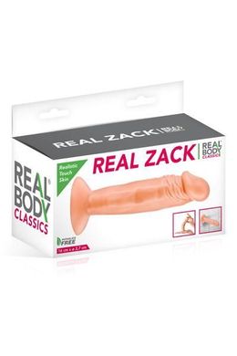 Фалоімітатор Real Body — Real Zack Flesh, TPE, діаметр 3,7 см