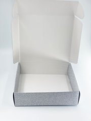 Коробка подарочная серебристая квадрат