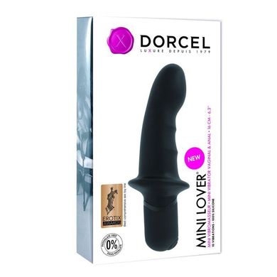 Вибратор Dorcel Mini Lover Black с ограничителем, для точки G и массажа простаты