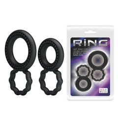 Ерекційні кільця - Ring Set Double-Ring Black (2 шт) ВI-210172