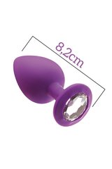 Анальна пробка з кристалом MAI Attraction Toys №48 Purple, довжина 8,2 см, діаметр 3,5 см