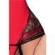 Корсет с пажами BRIDA CORSET red L/XL - Passion Exclusive, трусики, шнуровка