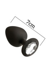 Анальная пробка с кристаллом MAI Attraction Toys №47 Black, длина 7см, диаметр 2,5см