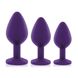 Набор анальных пробок с кристаллом Rianne S: Booty Plug Set Purple, диаметр 2,7см, 3,5см, 4,1см